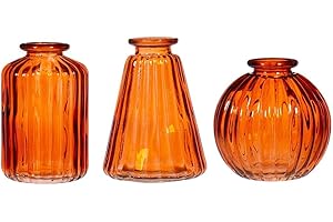 Sass & Belle Amber Glass Bud Vases - Set of 3