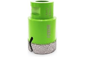 FACHLICH Punta per Trapano Diamantata,38mm Sega a Tazza a Secco Brasata Sotto Vuoto con Filettatura M14 per Gres Porcellanato,Granito,Marmo,Cemento,Muratura,Mattoni