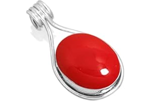 JEWELOPORIUM 925 Sterling Silver Handmade Pendant for Women 12x16 Oval Gemstone Costume Silver Jewelry for Gift (99560_P)