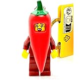 LEGO Anahtarlık - Acı biber kızı - Mini fig&uuml;r 854234 Anahtarlık Chili Pepper Girl ile, Kırmızı, 9 cm