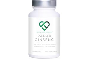 Panax (Korean) Ginseng 3500mg 20% Ginsenosides | 4 Month Supply - 120 High Strength Capsules with No Bulking Agents | for Improved Memory, Athletic Endurance, Stress Reduction | Love Life Supplements