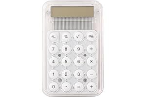 Senshuomy Mini Calculators,Pocket Calculator,Compact Silicone-Key Calculator-Quiet Operation,Transparent Design with Replaceable Battery-Ideal for Office,School,Home(White)