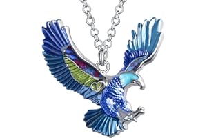 DOWAY Niedliche Emaille-Halskette mit Adler-Anhänger, Vogel-Anhänger für Damen und Mädchen, Schmuck-Geschenke, Medium, Emaille, Sandstein