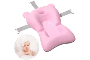 BIGKING Coussin de suspension pour bain empêche le glissement doux coussin de bain léger réglable à séchage rapide pour bébé (ROSE)