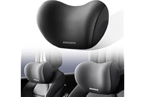 ‎AIXIMA Auto Nackenkissen, Autositz kopfstütze aus Memory-schaumstoff Mit Verstellbaren Trägern, für Autositz Komfortabel Atmungsaktiv Memory Foam Abnehmbarer Abdeckung (Schwarz)