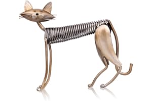 Tooarts Scultura in Metallo Arte del Ferro Cat Spring Prende un Gatto Artigianato Crafting Decorazioni Fornire Domestico Ornamenti