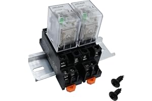 JMELEHW Led DC 12 v a 8 pin 5 dpdt relè di potenza elettromagnetica con supporto della presa e guida in alluminio con slot DIN 2