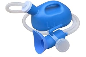 POMRONE Urinoir Unisexe pour Voiture, Urinoir Toliet pour Hommes et Femmes, Bouteilles Pee Bedpans, avec Entonnoir et avec Tuyau de 1,6M, Boîte en Plastique pour Voiture, Vieil Homme, Enfant