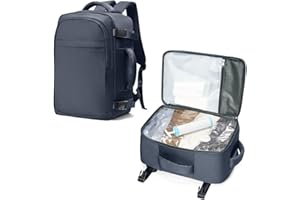 LIVBOTE Zaino Sottovuoto Ryanair 40x20x25 Bagaglio a Mano con Pompa Sottovuoto, Zaino da Viaggio Aereo Impermeabile per Uomo Donna Borsa da Cabina Zaini Casual Valigia per Ufficio, Scuola e Lavoro -Blu