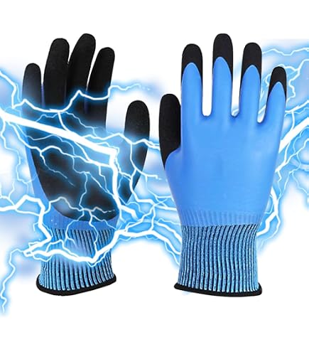 Magid Safety Electrical Insulating Gloves - Class 0, 1000V AC/1500V DC, Size 10, 11" Length, Black Rubber