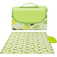 ECVV Camping Blanket: Durable, Waterproof, Foldable Design - 190x200cm for Travel, Picnics & Camping Adventures(Green Leaf)