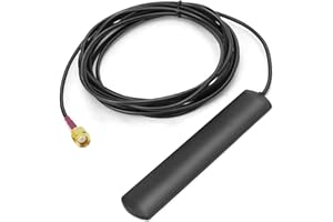 Maswell Antenna di estensione WiFi 2.4 GHz impermeabile IP67 | 2400-2500 MHz | cavo RG174 lungo con connettore RP-SMA (WiFi, WiMAX e Bluetooth), montaggio adesivo rettangolare