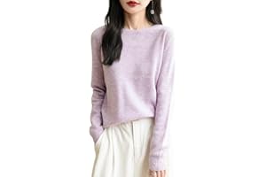 Chanyarn Femme 100% Lain Merino Col Rond Pull 2024 Décontracté Manches Longues sans Couture Pull en Tricot