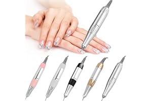 YIBEBE Manipolo Fresa per Unghie Professionale: Macchina Elettrica per Gel Acrilico Lucidatura per Unghie Levigatura di Ricambio Manico - Lima Elettrica per Trapano Strumento per Nail Art (Silver)