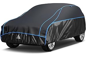 Holthly Bâche Voiture Anti-grêle Étanche, Housse de Protection Voiture Extérieur Contre Pluie Soleil Poussière, Bâche Contre la Grêle pour SUV 4x4 460 à 485 cm. YL