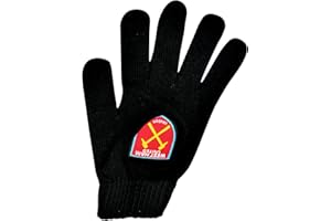 West Ham United FC Mens Official Knitted Football Crest Design Gloves (One Size) (Black)