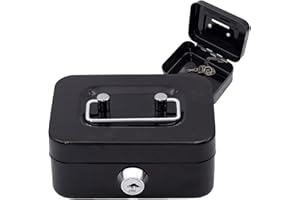 CUTIOLLY Kasetka na pieniądz, zamykana ze stali, mała skarbonka z kluczami, idealny portfel