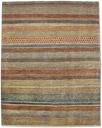 Modern Chobi Design Handmade Gabbeh Rug, Multiple Colors, Wool, Large, 243 X 305 cm, 8' x 10' (ft)