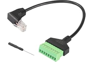 SinLoon RJ45 Borne à vis RJ45 mâle à 8 broches Borne à vis Câble sans soudure pour extension Ethernet Cat5/6/7 Adaptateur réseau AV CCTV (Down)