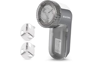 BEAUTURAL Portable Fabric Shaver and Lint Remover with 2-Speeds, Adjustable Shave Height, Dual Protection for Your Clothes, Quickly and Effectively Remove Fluff, Lint, and Bobbles Grey