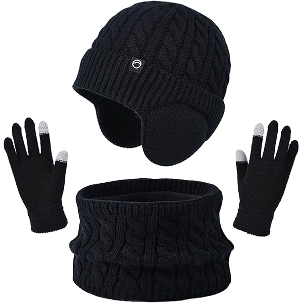 Set Bonnet, Tour De Cou Et Gants Enfant Hiver - Taille 4-11 Ans, Doublure Polaire, écran Tactile