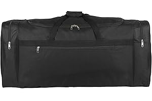 ALEXANDER MILANO Plegable Bolsa de Viaje Extra Grande de Mano Equipaje Equipado Weekender Tela Multi Bolsillos Hombro 90 * 40 * 40 cm Capacidad de 144L XXL (Black)
