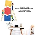 StickMe 'Team Work - Office - Inspirational - Motivational - Quotes Wall Sticker' -SM751 (Multi Colour, Vinyl - 90cm X 55 cm)