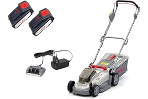 IKRA tosaerba a batteria IKRA ICM 2033 con 2x batteria e caricabatteria inclusi, custodia salvaspazio, superfici erbose fino a 150 m²