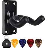 Xspring Gitar Tutucu, Gitar Duvara Montajlı Gitar Rafı, 4PCS Pick ile Gitar Askı Rafı, Gitar Duvara Montaj Askısı, Akustik El