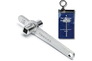 HEATLAB The Ultimate Radiator Key - Dual-Sized Imperial & Metric - Premium Stainless Steel Rad Key for Efficient Heating Maintenance - Essential Plumbing Tool | Patented Bleed Key Design