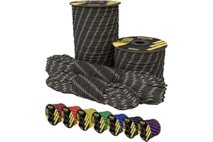 EdcX 4 mm Reflective Paracord 550 (15, 30, 50 m) – Typ III, 100% Nylonseil, 7 Litzen Seil, 4mm Nylonseil in vielen Farben