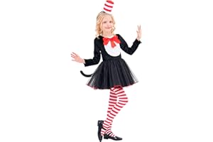 CosExpress World Book Day Costumes for Girls, World Book Day Costumes for Kids, Cat Costumes for Kids, Fancy Dress Up for Kids Story Book Character Costumes World Book Day Outfits Ideas