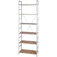 Esituro Standregal Mit 6 Ablagen – Metall + MDF, 60x28x180 Cm, Stark & Platzsparend Für Büro, Küche, Wohnzimmer