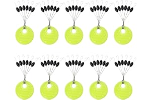 AMZLORD Juego de 60 topes de goma para pesca, 6 en 1, topes flotadores ovalados negros pequeños para pesca gruesa, tamaño S, paradas de pesca