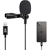 Professional Lavalier Lapel Microphone Omnidirectional Condenser Mic for iPhone 7/7 plus/8/8 plus/11/11 Pro, iPhone X/XS…