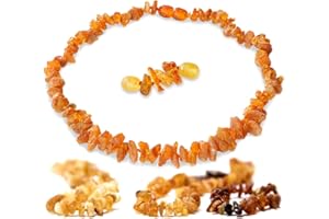 ChronoBalance® Chaîne d'ambre pour chat avec extension de 3 cm pour un soutien saisonnier et une protection pour chats, accessoires non poncés, en ambre véritable