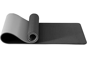 Good Nite Yoga Mat Exercise Mats Workout Pilates Fitness Mat for Women Men Non-Slip Thick 10mm High Density Gymnastics Mats with Carry Strap Tpe 183 x 61 x 1cm