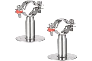 Hsthe Sea Soporte de Tubo de Montaje en Techo de Montaje en Pared, (Φ30-34 mm) Clip de Soporte Ajustable de Acero Inoxidable, Ideal para fijación de tuberías, Tubos o Postes