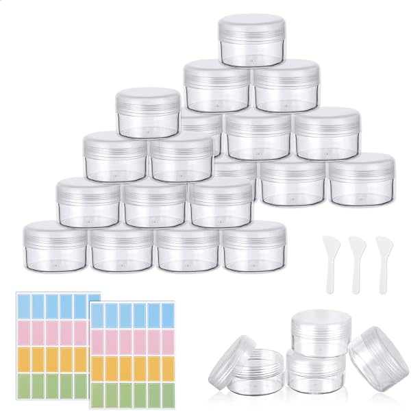 15 Salbendöschen Mit Farbigen Deckeln – Je 60 Ml, Aus PP, Made In Germany