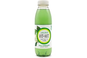 VIT HIT LEAN GREEN | Manzana y Flor de Saúco | Bebida Vitaminada con base de zumo y té Mate y L-Carnitine | Bebida sin calorías | Botella de 500 ml