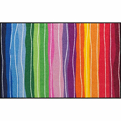 Salonloewe Fußmatte waschbar Pure Style Wavy Lines Bunt 75x120 cm SLD1075-075x120