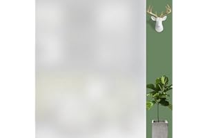 DARUITE Fensterfolie Blickdicht Selbsthaftend Milchglasfolie Sichtschutzfolie Fenster Fensterfolien Sichtschutz Non Klebefolie Milchfolie Fenster Für Zuhause Badzimmer Büro Glas 44.3 x 200 cm