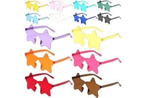 Aurasky 14 Paar Stern Party Brillen, Party Sonnenbrille, Lustige Partybrillen, Hippie Sternenbrillen, Transparente Bonbonfarbe Gläser für Geburtstagsfeier Fasching Karneval Halloween