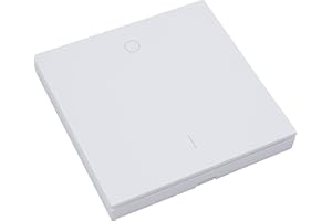 MC POWER - Pulsador de pared inalámbrico V2 de superficie | Comfort | Pulsador AP 433,9 MHz, funcionamiento con pilas LED, alcance máx. 70 m, 1 canal