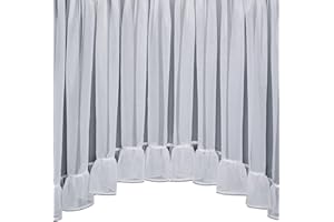 Silverthorn SOFT FURNISHINGS JILL JARDINIERE – PLAIN 28 GAUGE NET CURTAIN – WITH A SELF FRILL BASE (508 x 160cm / 160"x 63")