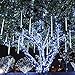 Produktbild Meteorschauer Regen Lichter, Skitic 30cm 8 Tube 144 Leds Regentropfen LED Meteor Shower Falling Star Lichterketten Innen- und Außen Beleuchtung für Urlaub Weihnachtsbaum Valentine Hochzeitsfest Dekoration, EU-Stecker (Weiß)