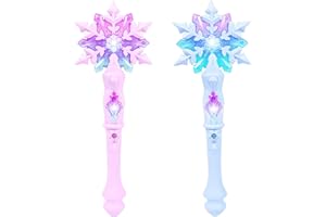 YouYuer 2 Pezzi Bacchetta Magica Bambina,Bacchetta Magica Principessa con Musica E Luci,Adatto per Ragazze Regali di Compleanno Regali di Natale Regali di Halloween Accessori Cosplay