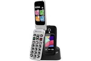 LESIA 4G Folding Mobile Phone for Seniors without Contract with Large Buttons Mobile Phone, Dual SIM Flip Mobile Phone for Seniors, SOS Emergency Call Function, Torch, FM Radio, 2.4 Inch Display with