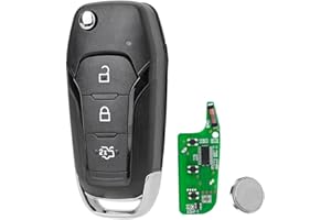 VAILIKEY 433MHz 3 Button Remote Key for Ford Ranger Fiesta Focus Fusion Mustang - ID47(49Chip) HU101 Blade Compatible with Transit Connect Custom MK8 Ka Tourneo Mondeo Edge