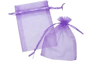 LITTLE SNOW DIRECT 10pcs 7x9cm Organza Gift Favour Bags Wedding Jewellery Drawstring Pouches - Lilac